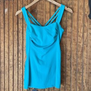 Express Women's Turquoise Tank Top with built in bra Size Small